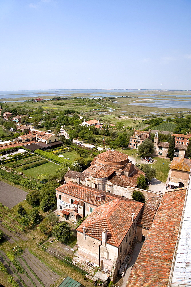 View from Campanile of Cathedral of Santa Maria Assunta on Torcello Island, Lagoon, Venice, Italy, Europe