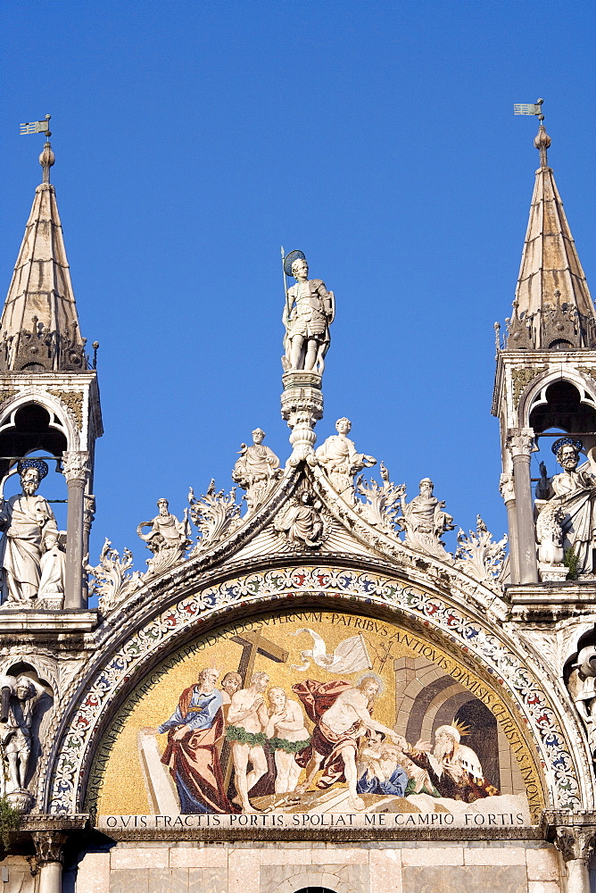 Mosaic on Basilica di San Marco, St. Mark's Basilica, Venezia, Venice, Italy, Europe