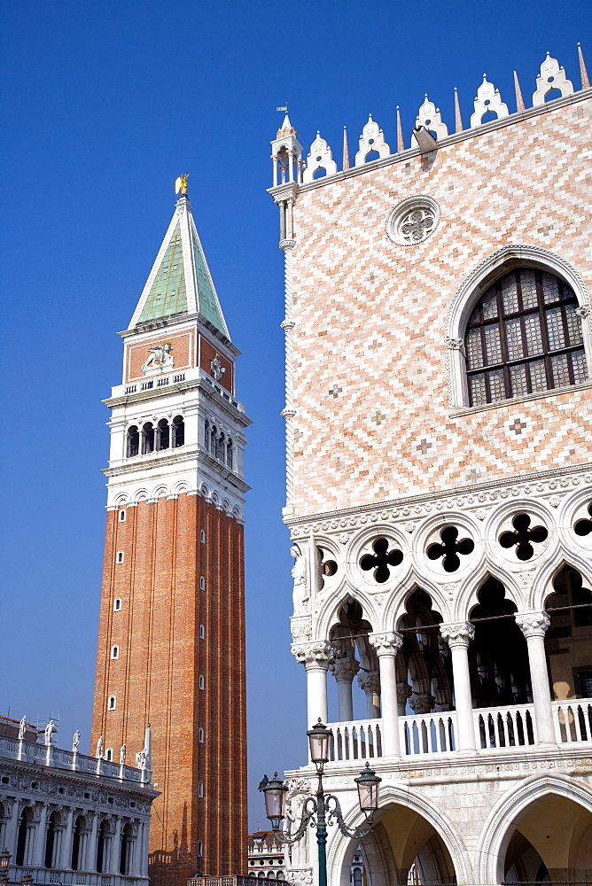 Palazzo Ducale di Venezia, Doge's Palace and Campanile, Venezia, Venice, Italy, Europe