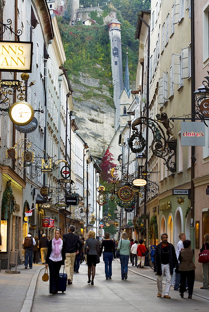 Getreidegasse alley, Salzburg, Austria, Europe