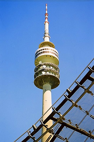 Olympic tower with glass roof of Olympic hall Munich Germany