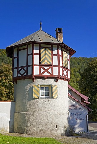 A tower on the wall around the convent of Blaubeuren, Baden-Wuerttemberg, Germany