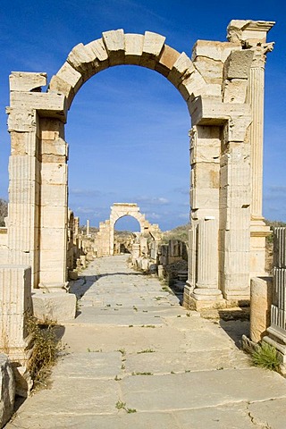 Trajan and Tiberius arch at Leptis Magna, Libya, Unesco World Heritage Site