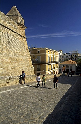 Dalt Vila, historic center of Ibiza or Eivissa in the evening light, Unesco World Heritage Site