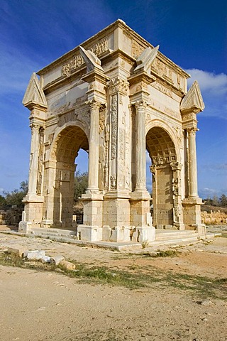 Triumph arch of Septimus Severus Leptis Magna, Libya, Unesco world heritage site