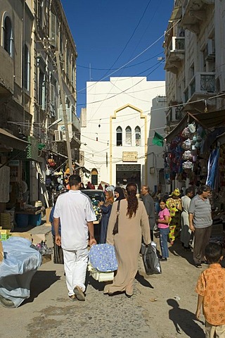 Shopping lane in the historic center of Tripoli, Libya