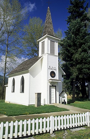 German protestant church in the village of Elbe near Mount Rainier