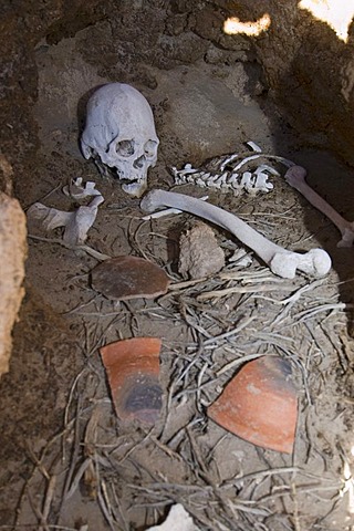 Mummy in a cave at San Juan del Rosario, Bolivia