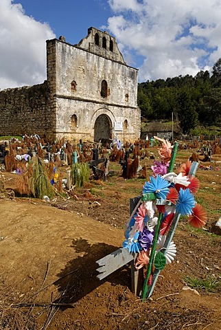 Indian cemetery of San San Juan Chamula, Chiapas, Mexico