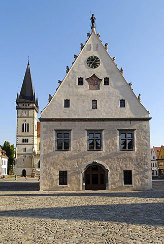 Gothic town hall at the city square of Bardejov, Unesco World Heritage Site, Slovakia