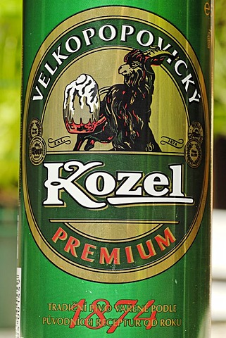 Czech beer can, Kozel beer from the Czech Republic