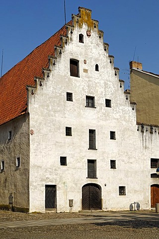 Gothic arsenal, historic old town of Ceske Budejovice, Budweis, Budvar, Bohemia, Czech Republic