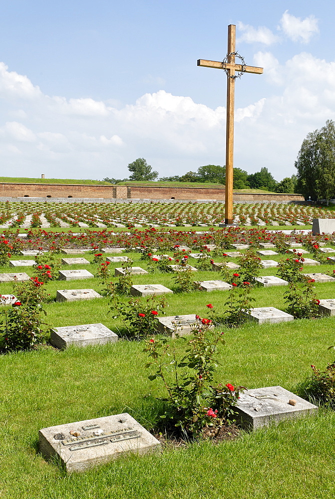 Memorial cemetery, Gestapo prison Small Fortress Theresienstadt, Terezin, north Bohemia, Czech Republic