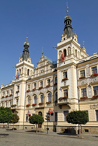 Historic old town of Pardubice on the Labe, Elbe, east Bohemia, Czech Republik