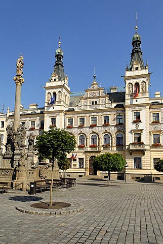 Historic old town of Pardubice on the Labe, Elbe, east Bohemia, Czech Republik