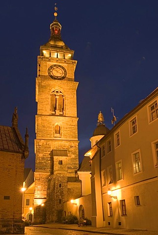 White tower, historic old town of Hradec Kralove, Koeniggraetz, East Bohemia, Czech Republic