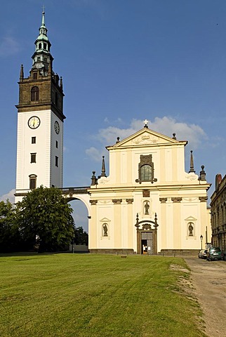 Historic old town of Litomerice on the Labe or Elbe river, north Bohemia, Czech Republik