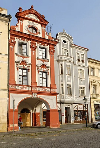 Historic old town of Litomerice on the Labe or Elbe river, north Bohemia, Czech Republik