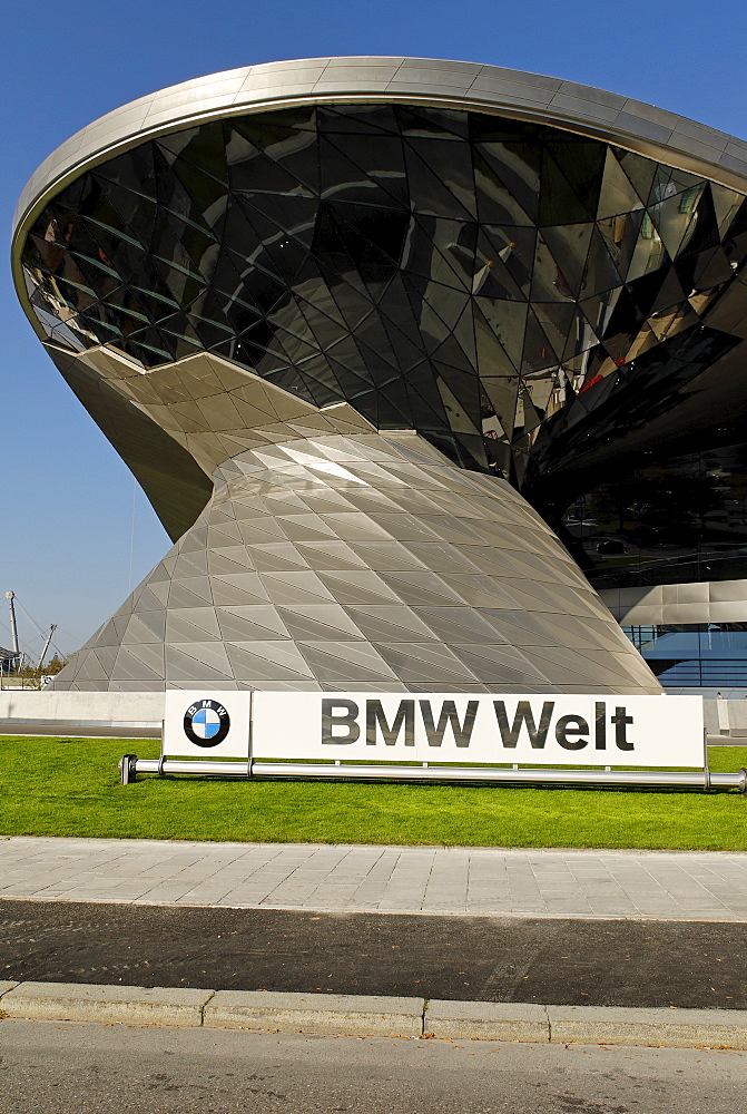 New building BMW Welt, BMW world, Munich, Bavaria, Germany