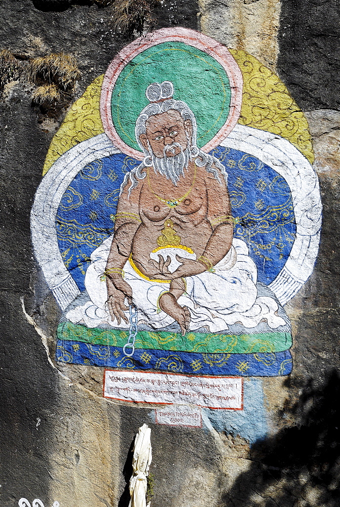 Religious painting, Bhote Koshi Tal, Sagarmatha National Park, Khumbu, Nepal