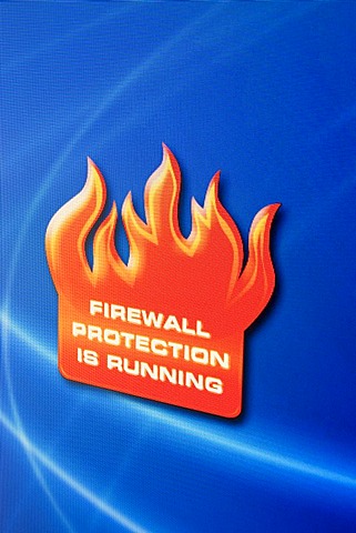 Screenshot, Computer Warning, Firewall protection is running