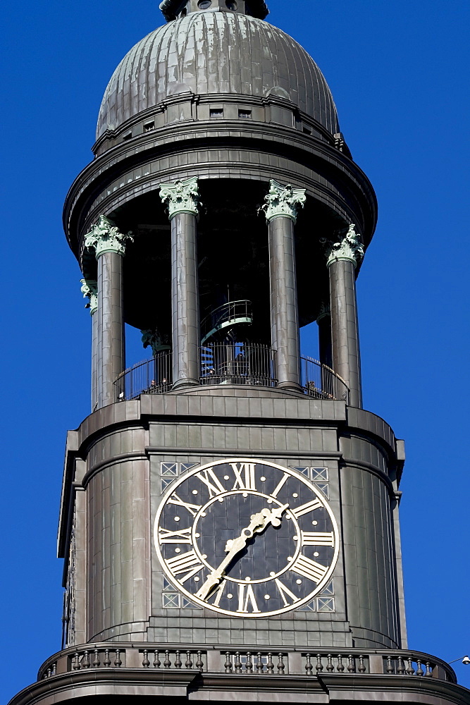 Clock tower, St. Michaelis Church, Hamburg, Germany