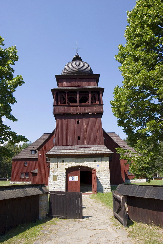 Wooden protestant articular church, of master Josef Lang 1729, one of the biggest wooden buildings in Slovakia, Svaet? Kriû, middle Liptau (Liptov), Slovakia