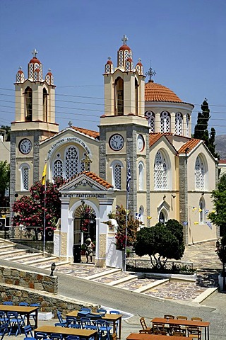 Byzantine Church Agios Pandelimonos in the village of Siana, Rhodes, Greece, Europe