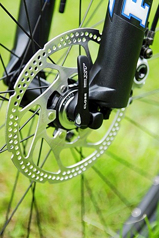 Disc brake on a mountain bike