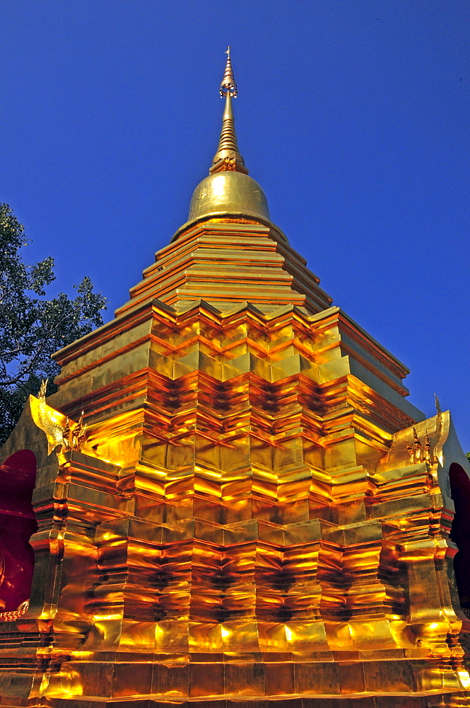 Sareerikkatartsirirak Pagoda at Wat Phan On, inaugurated by King Bhumipol on June 9, 2007, Chiang Mai, Thailand, Southeast Asia, Asia