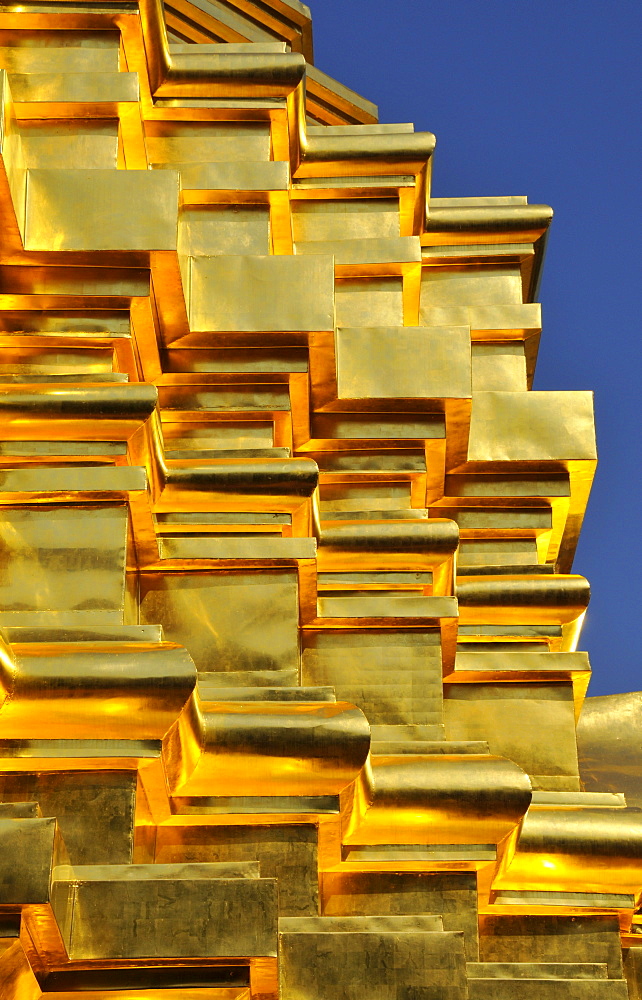 Golden shingles, Sareerikkatartsirirak Pagoda at Wat Phan On, inaugurated by King Bhumipol on June 9, 2007, Chiang Mai, Thailand, Southeast Asia, Asia