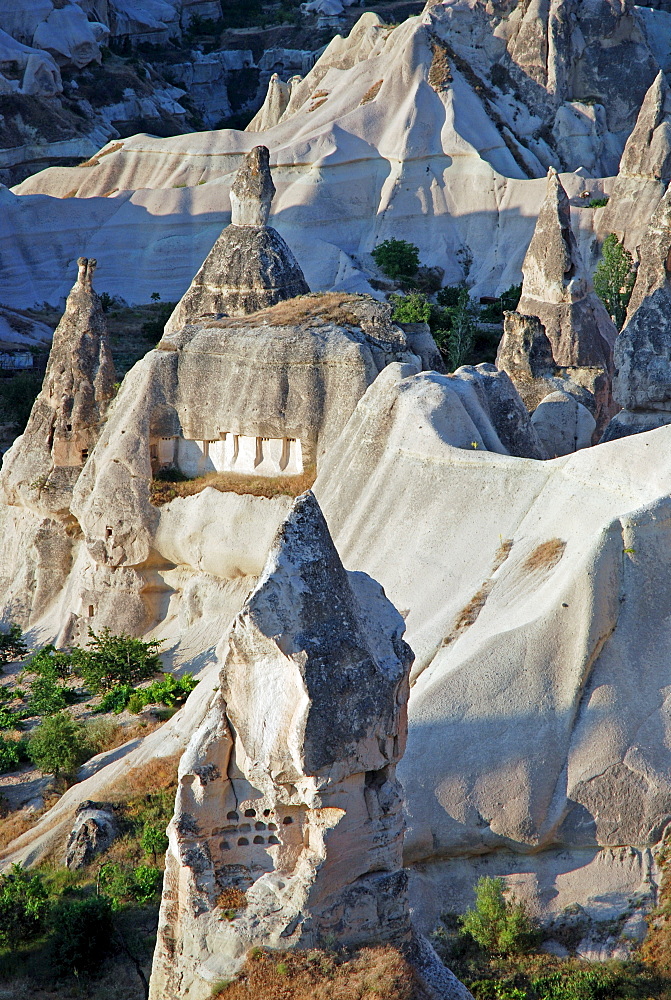 Tuff rock landscape near Goereme, Cappadocia, Anatolia, Turkey, Asia