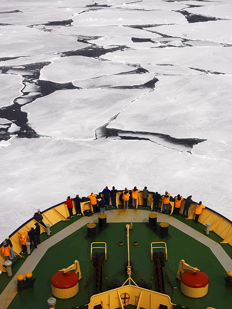 Capt. Khlebnikov icebreaker steering through pack ice, Ross Sea, Antarctica