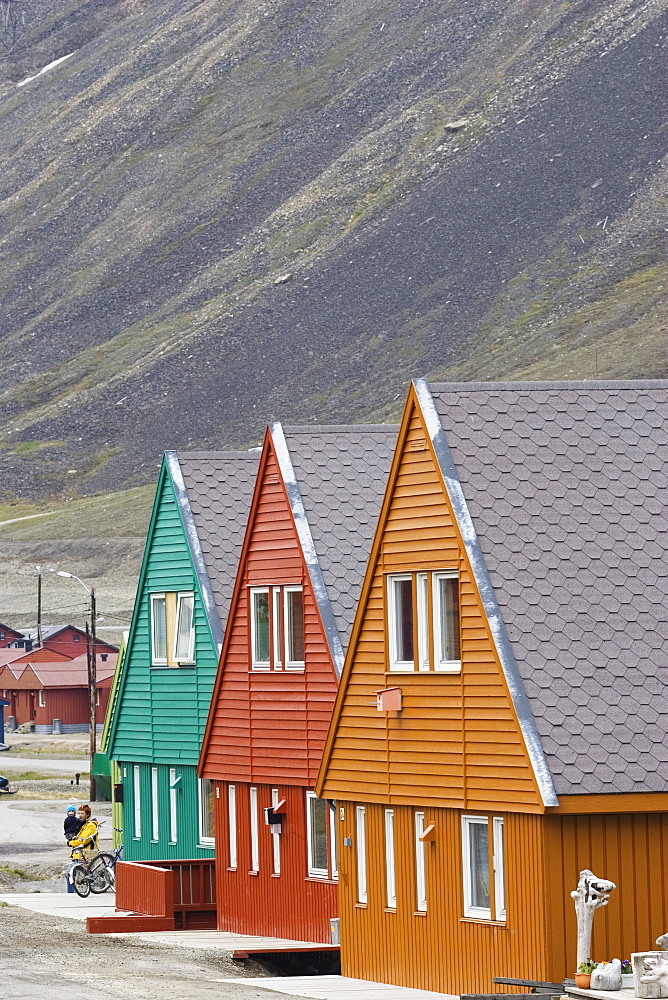 Houses in Longyearbyen, Spitsbergen, Svalbard, Norway, Europe