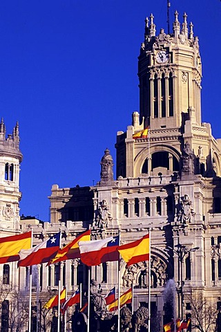 Main post La Casa de Correos at Plaza Cibeles , Madrid , Spain , Europe