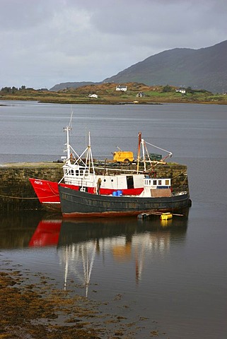 Ships in the bay at Letterfrack , Connemara , Connacht , Ireland , Europe