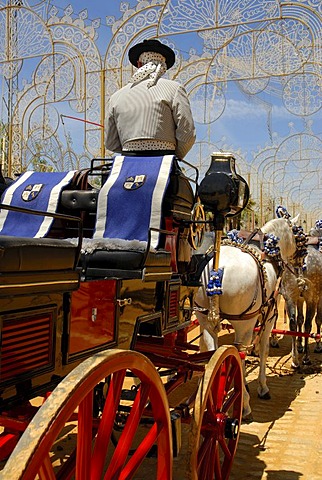 Coachman , Feria de Caballo , Jerez de la Frontera , Cadiz , Andalusia , Spain , Europe