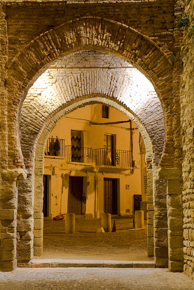 Moorish gate in the historic centre of Ronda, Andalusia, Spain, Europe