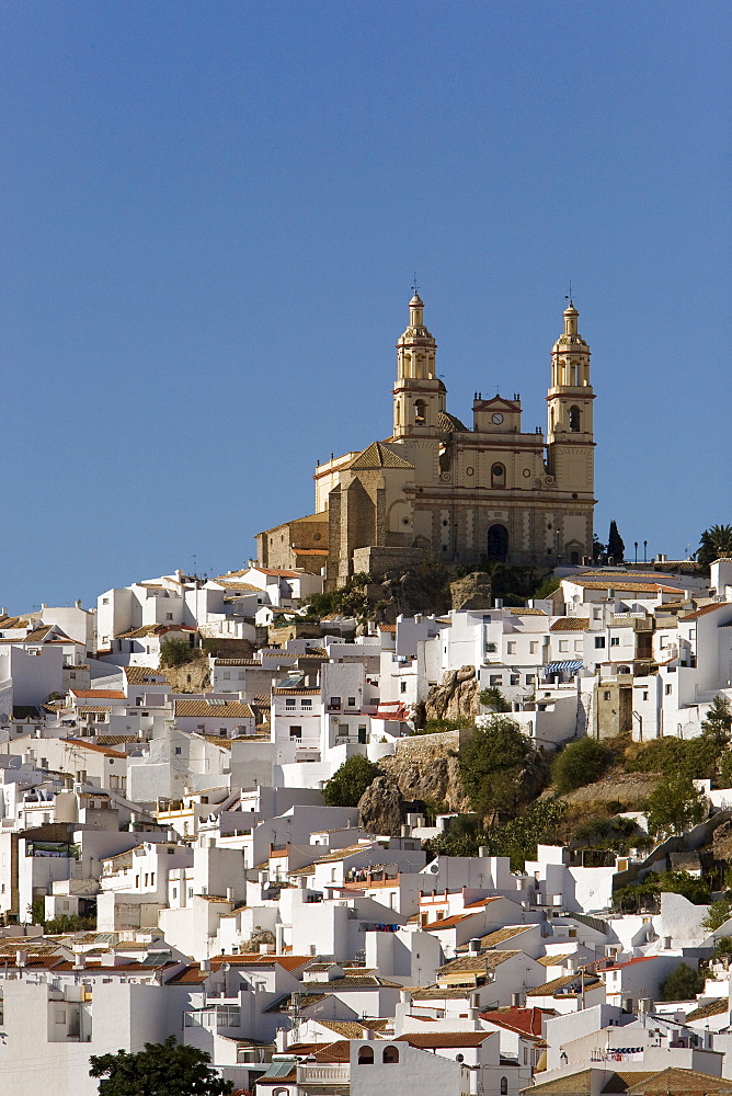 Parroquia de Nuestra Senora de la Encarnacion (Parish of Our Lady of the Incarnation) next to the fortress in Olvera, Andalusia, Spain, Europe