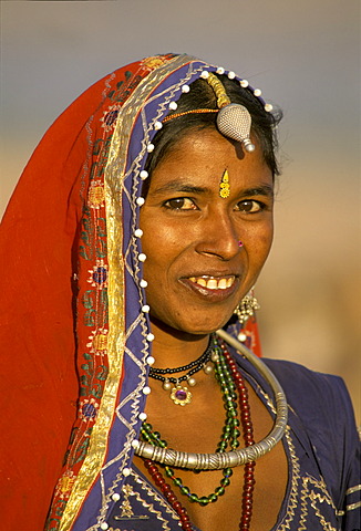 Portrait of a young woman, Pushkar, Rajasthan, India