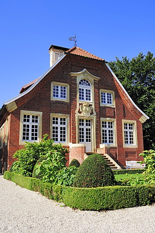 Rueschhaus building, built in 1749 by Johann Conrad Schlaun, accommodating the Annette von Droste-Huelshoff Museum, Muenster-Nienberge, Muensterland region, North Rhine-Westphalia, Germany, Europe