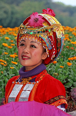 Zhuang Girl, ethnic minority, Guilin, Guangxi, China, Asia