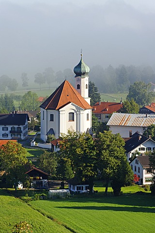 Parish Church of St. Clement, Eschenlohe, Upper Bavaria, Bavaria, Germany, Europe