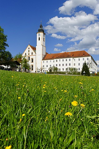 Parish church Mariae Himmelfahrt, Mary Assumption, Dietramszell, Upper Bavaria, Bavaria, Germany, Europe