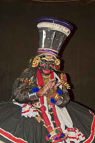 The Kathakali character Nakrathundi, Varkala, Kerala, India, Asia