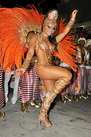 Dancer of the Academicos do Salgueiro samba school at the Carnaval in Rio de Janeiro 2010, Brazil, South America