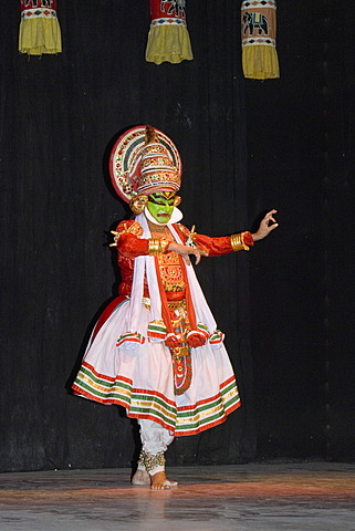 Dancer at a folk dance show, Delhi, India