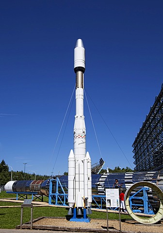 Model of the European Ariane 4 launcher, European Space Agency, ESA, 1990s, Euro Space Center, Transinne, Belgium, Europe