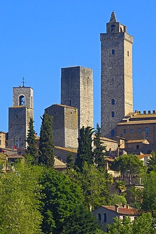 Townscape, San Gimignano, UNESCO World Heritage Site, Tuscany, Siena, Province, Italy, Europe