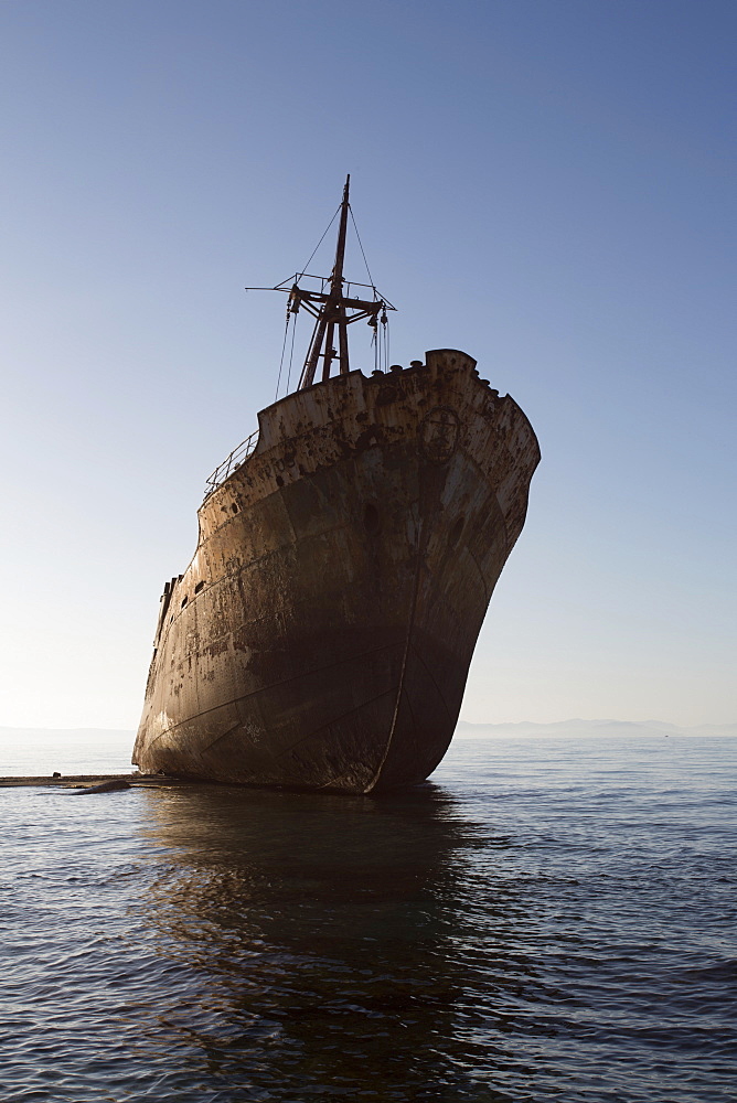 Shipwreck, Glyfada beach, Mani, Lakonia, Greece, Europe